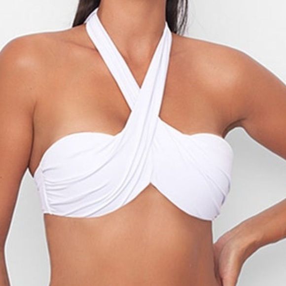 Frederick's Of Hollywood Oceana Cross Over Top White - Picture 1 of 7